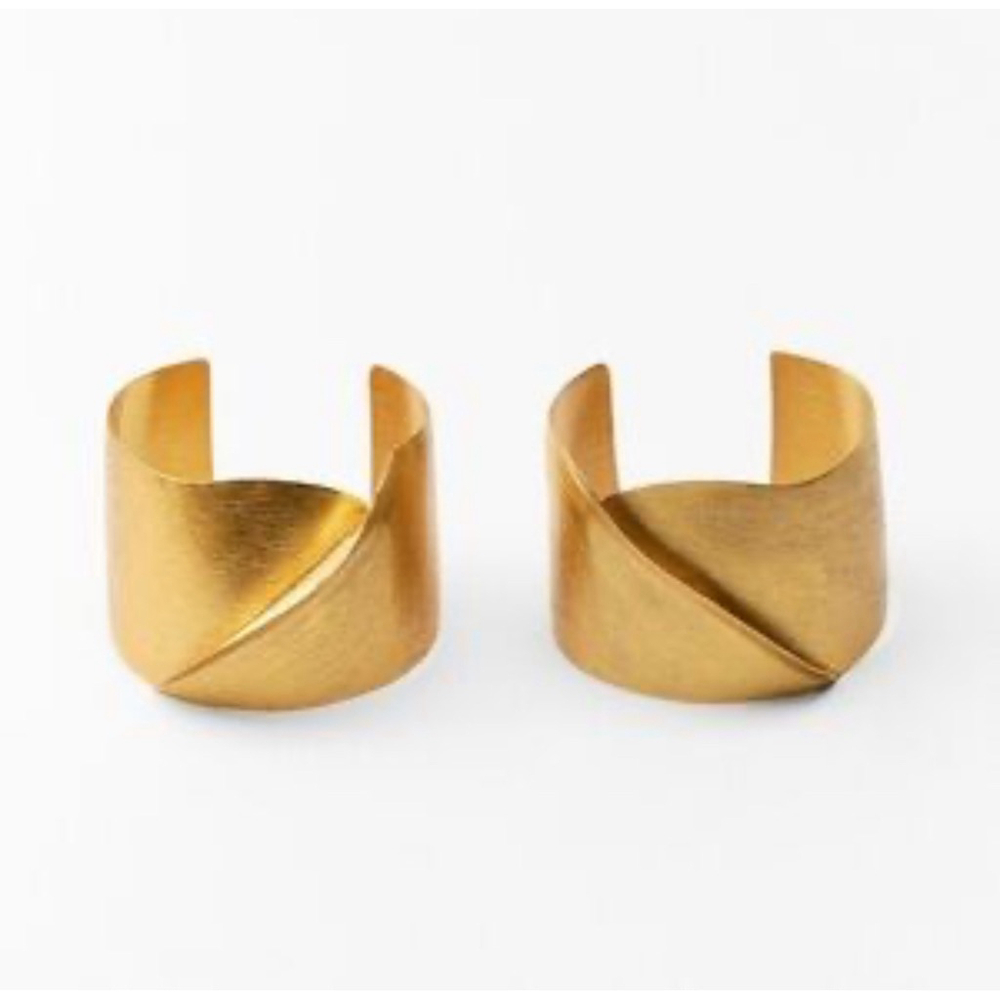 Zara Women's Gold Bracelet Double Cuff Set - Perfect Condition